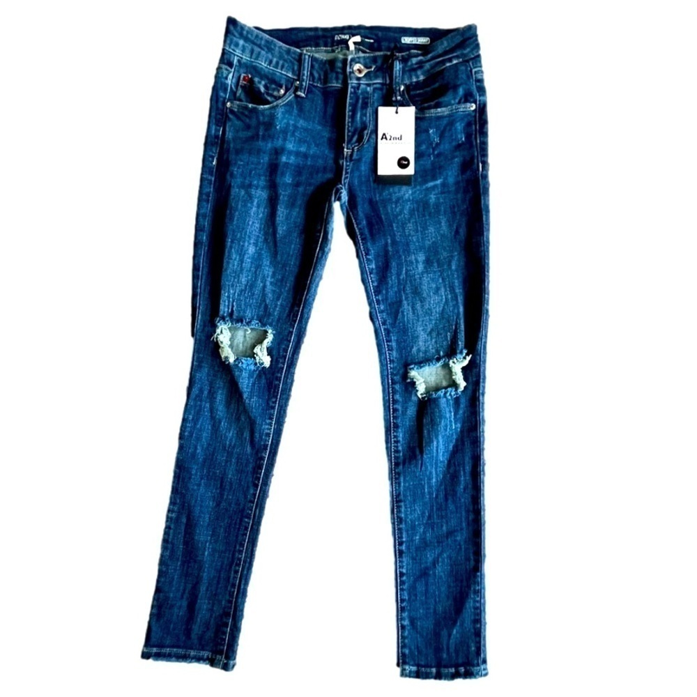 A’2nd Special A Denim Collection distressed cropped skinny
